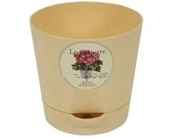 Кашпо пластиковое Классик, бежевое,  0,7л; Россия