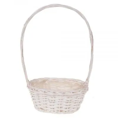 Корзина плетеная (ива), белая, 26x19xH12/46см; Китай фото в интернет-магазине Флоранж