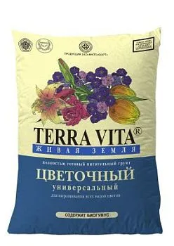 Грунт Живая Земля цветочная, 25л; Фарт