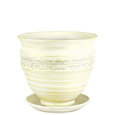 Горшок керамический Неаполь, белый, 26х23см, 7л; Россия фото в интернет-магазине Флоранж