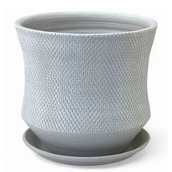 горшок Лен цилиндр 22х21см, 5,2л серый/Корона