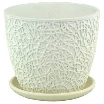 Горшок керамический бутон Паутинка 645657 (3-й из набора), 17х17см, 2,5л; Россия