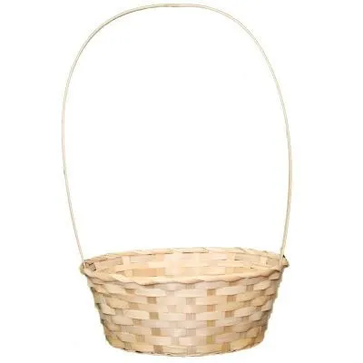 Корзина плетеная (бамбук), натуральная, 30х22xH13/49см; Китай фото в интернет-магазине Флоранж