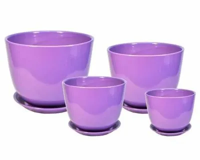 Горшок керамический Милан глянец 416202 (1-й из набора), 10х11см, 0,6л; Россия фото в интернет-магазине Флоранж