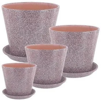 Горшок керамический Мультиколор элегант коричневый 698134 (4-й из набора), 20х18см; Россия