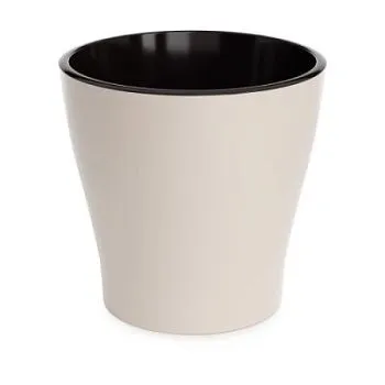 Горшок пластиковый Лея двойной с автополивом, бежевый, 27х27х26см, 10л; Россия