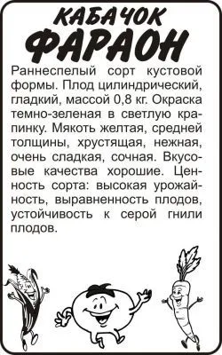 Кабачок Фараон (белый пакет) 2г.; Семена Алтая фото в интернет-магазине Флоранж