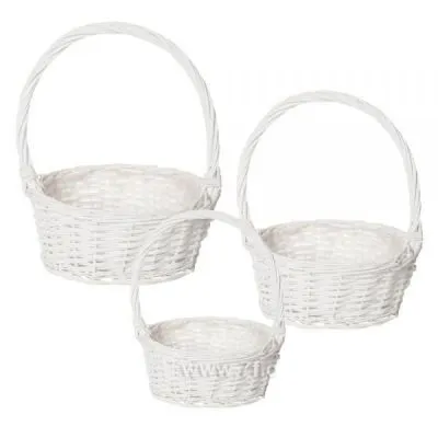 Корзина плетеная 318827 (№3 из 3шт.), (ива), D32xH13/36см фото в интернет-магазине Флоранж