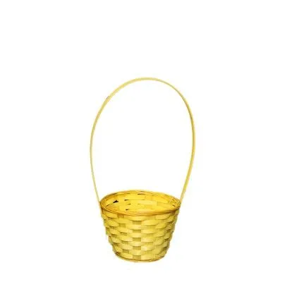 Корзина плетеная (бамбук), желтая, 13xH9.5/28см фото в интернет-магазине Флоранж