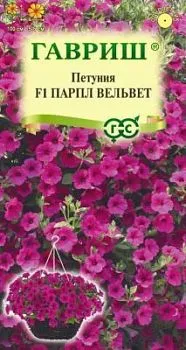 Петуния ампельная Парпл Вельвет (цветной пакет, пробирка) 4шт; Гавриш