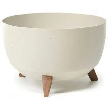 Кашпо пластиковое Roma на ножках, кремовый, 29хh23см, 9,3л; Польша