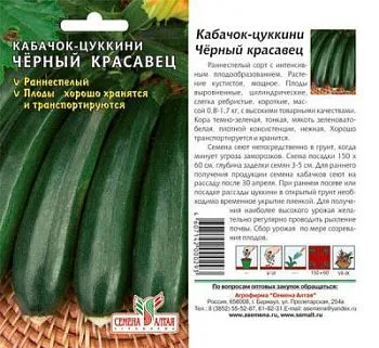 Кабачок цуккини Черный Красавец (цветной пакет) 2г; Семена Алтая