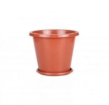 Горшок пластиковый Эконом, коричневый,, 21,5х17,5см, 3л; Россия