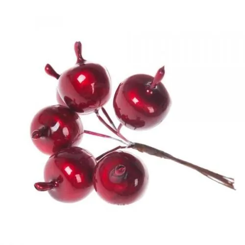 Ягоды на вставке, 2*12см (6шт./пучок) красный фото в интернет-магазине Флоранж