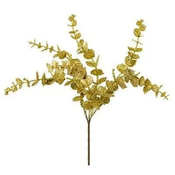 Эвкалипт с глиттером, H25см, золотой