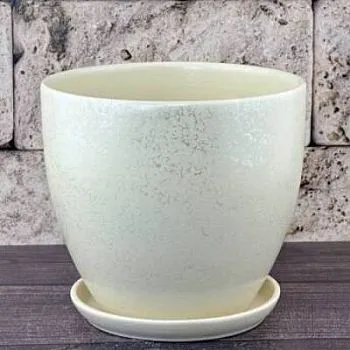 Горшок керамический Питон бежевый 716340 (2-й из набора), 15х13см, 1,4л; Россия