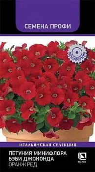 Петуния минифлора Бэби Джоконда Оранж Ред (цветной пакет) 10шт; Поиск