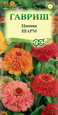 Цинния Шарм (цветной пакет) 0,3г; Гавриш фото в интернет-магазине Флоранж