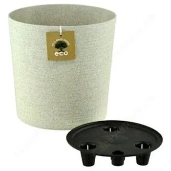 Горшок пластиковый Эко Цилиндр, слоновая кость, 20х20см, 5,2л; Россия