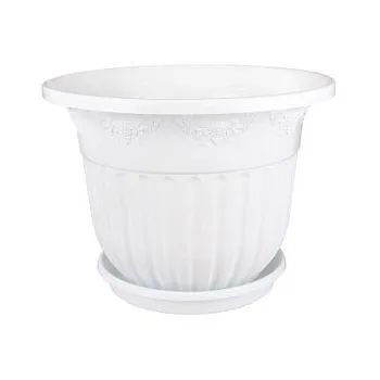 Горшок пластиковый Лозанна, белый, 50х37см, 40л; Россия