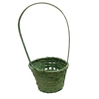 Корзина плетеная (бамбук), светло-зеленая,13xH9.5/28см; Китай