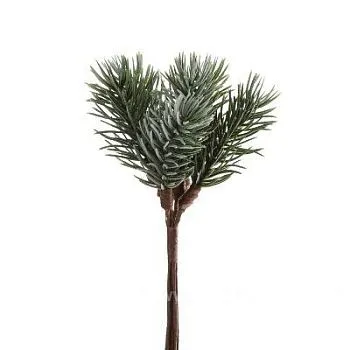 Набор еловых веток искусственных, 13 см, 6шт зеленый