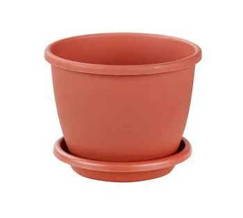 Горшок пластиковый Афина, коричневый, 17,5х15,5см, 2,2л; Россия