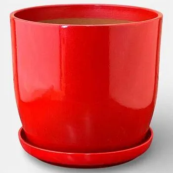 Горшок керамический Верона Глянец 749515 (5-й из набора), блеск красный, 26х24см, 12л; Россия