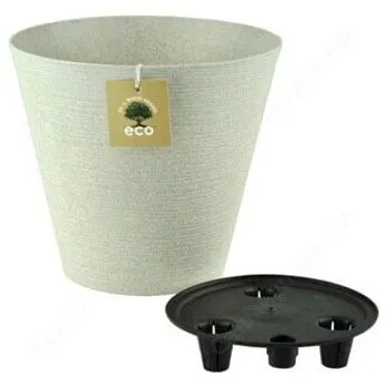 Горшок пластиковый Эко Конус, слоновая кость, 22,5х20см, 5,2л; Россия