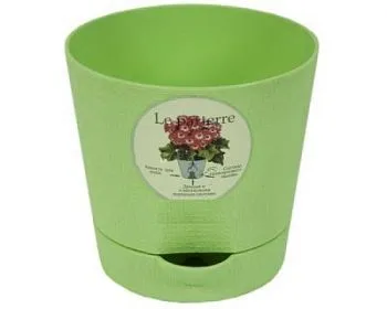 Кашпо пластиковое Классик, зеленое,  0,7л; Россия