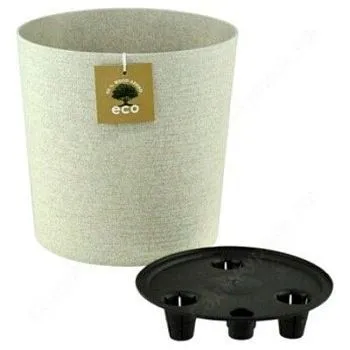 Горшок пластиковый Эко Цилиндр, слоновая кость, 20х20см, 5,2л; Россия