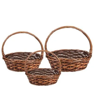 Корзина плетеная 883012 (№3 из 3шт.), (ива), 55х44хH18x48см фото в интернет-магазине Флоранж