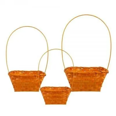 Корзина плетеная 232895 (№1 из 3шт.), (бамбук), 13x13xH7/30см фото в интернет-магазине Флоранж