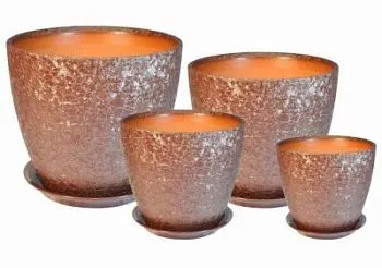 Горшок керамический Бутон винил 04 (3-й из набора), 18х18см, 3,8л, шоколадный; Россия