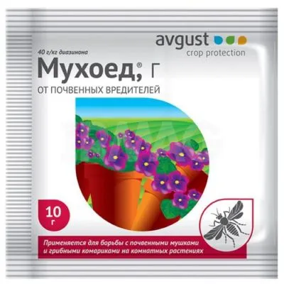 Инсектицид от почвенных мушек пакет Мухоед, 10г; Август фото в интернет-магазине Флоранж