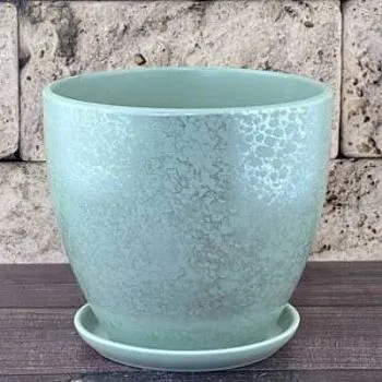 Горшок керамический Питон зеленый 716388 (2-й из набора), 15х13см, 1,4л; Россия