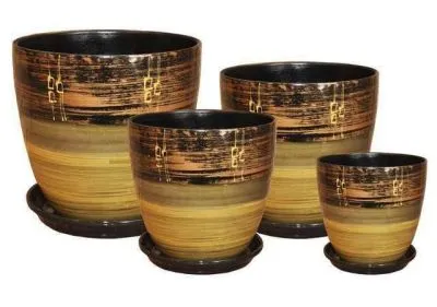 Горшок керамический Бутон ритм 277117 (3-й из набора), 18х18см, 3л; Россия фото в интернет-магазине Флоранж