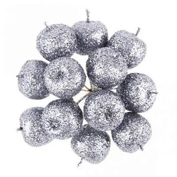 Набор яблок на вставках 12шт., D2,2xL10,5см, темно-серый