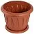 Горшок пластиковый Фелиция, коричневый, 14х10,9см, 0,9л; Россия