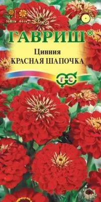 Цинния Красная шапочка лилипут (цветной пакет) 0,3г; Гавриш фото в интернет-магазине Флоранж
