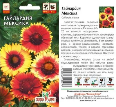 Гайлардия Мексика (цветной пакет) 0,1г; Семена Алтая фото в интернет-магазине Флоранж