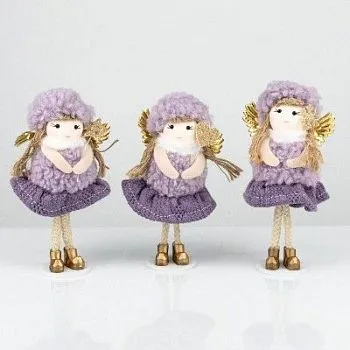 Сувенир Девочка, H14х4х3см, сиреневый