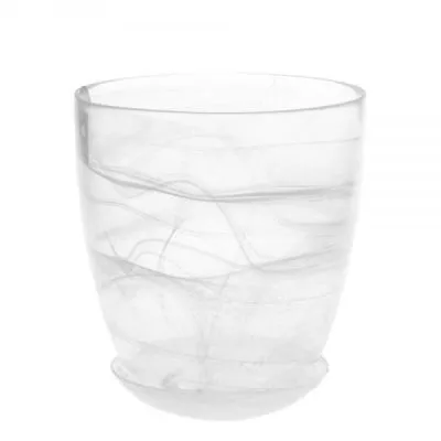 Горшок стеклянный, прозрачно-белый, 14,5х15см, 1л; Россия фото в интернет-магазине Флоранж