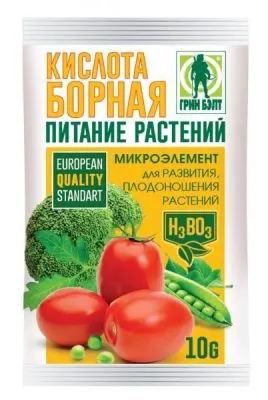 Удобрение садовое Борная кислота, 10г; Россия фото в интернет-магазине Флоранж