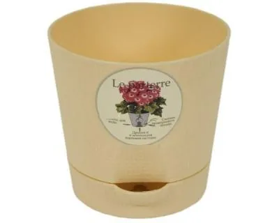 Кашпо пластиковое Классик, бежевое, 0,35л; Россия фото в интернет-магазине Флоранж