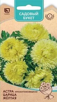 Астра хризантемовидная Царица Желтая (цветной пакет) 0,1г; Поиск