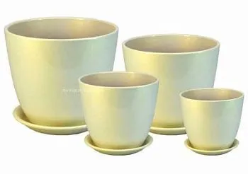 Горшок керамический Бутон глянец металл 490998 (3-й из набора), 18х18см, 3,8л; Россия