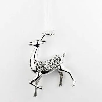 Украшение подвесное Олень (пластик), Н14,5х11,1см, серебро