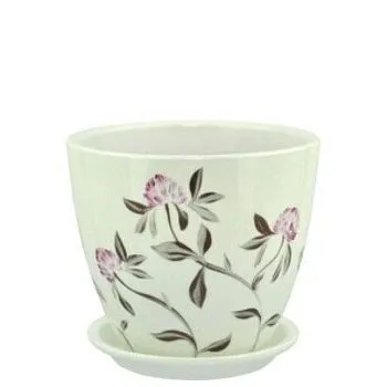 Горшок керамический Бутон Роспись 671670 (4-й из набора), 21х21см, 5,4л, Россия