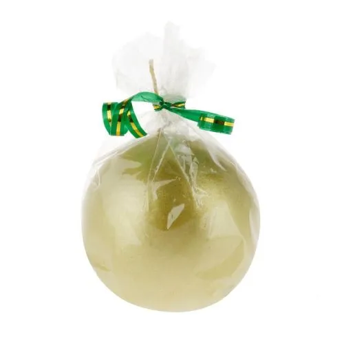 Свеча ШАРИК (парафин), 7х7см, золото фото в интернет-магазине Флоранж